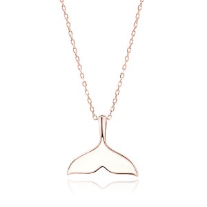 Lantisor argint placat cu aur roz coada sirena cu email DiAmanti Z1779NRG_W-DIA (Argint 925‰ 2,3 g.)